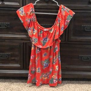 Old Navy cotton Hawaiian print off shoulder shirt